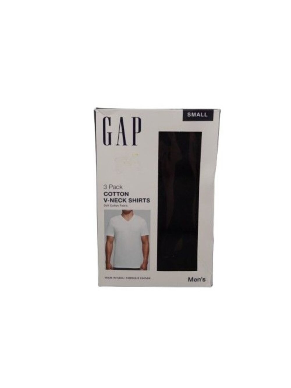 NIB GAP Men's 3 Pack Cotton Classic Fit V-Neck T-Shirts Black Size S